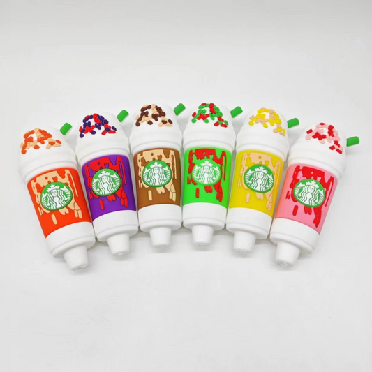 4" STARBUCK SHAKE SILICONE PIPE Random Colours