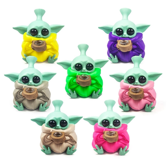 5" PIPE BABY GROGU EN SILICONE yoda Random Colours