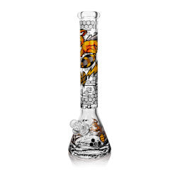 16" Arsenal Angry Bee Glass Bong (Random Design)