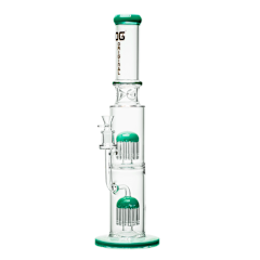 18" OG Original Double Tree Perc Bong Green