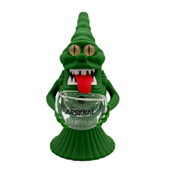 6" Arsenal Green Face Monster Ghost Busters Bong Water Pipe