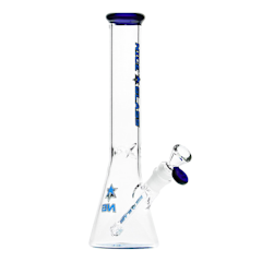 11" 7mm Nice Glass Slim Beaker with Bottom Design Blue