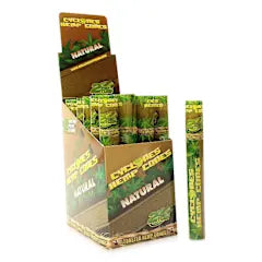 Cyclones Hemp Wraps Pre-Rolled Cones 2pk Units, Natural