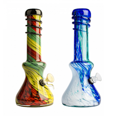 Retro Glass 10” Parallax Wrapped Beaker, Random Colour
